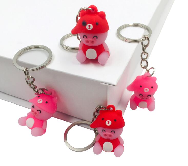 3D Durable Creative Gifts Bag Key Pendant Silicone Cute Pig Keychain 3D Durable Creative Gifts Bag Key Pendant Silicone Cute Pig Keychain