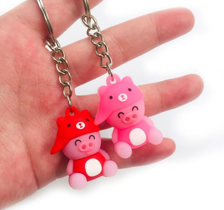 3D Durable Creative Gifts Bag Key Pendant Silicone Cute Pig Keychain