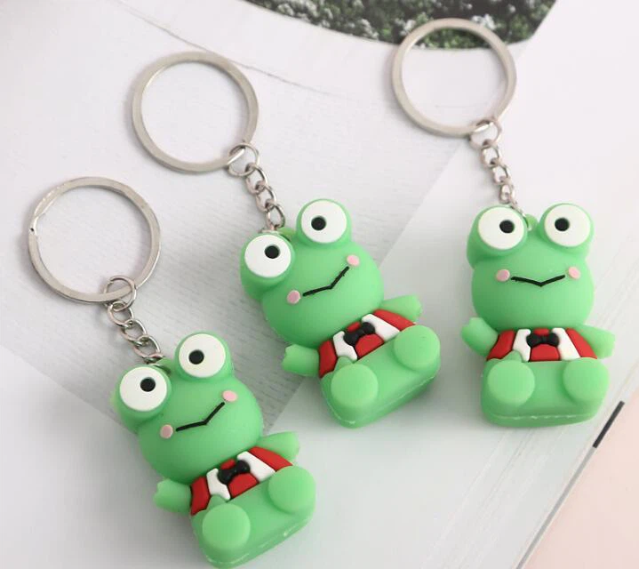 3d Soft Silicone Stereo Frog Keychain Key Chain Bag