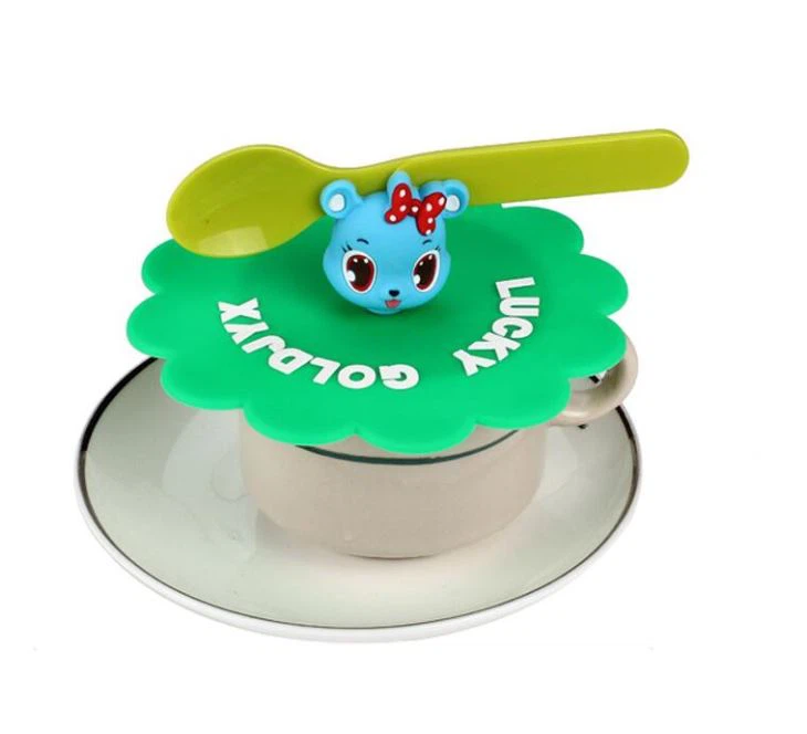 Cartoon Silicone Rubber Stretch Mug Cup Lid For Coffee Cup