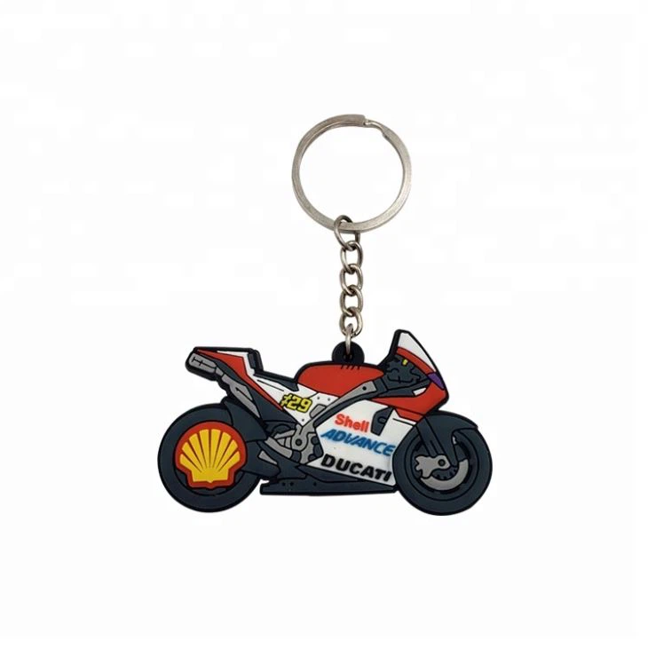 Motorcycle Shaped Soft Pvc Rubber Car Key Chains