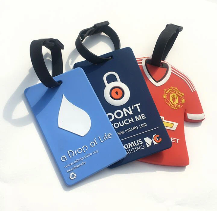 Personalized 3D Silicone Luggage Tag With Silicone Cord Handle