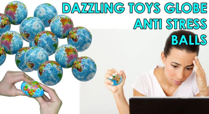 PU Foam Squeezable Stress Ball Earth Mold Toy