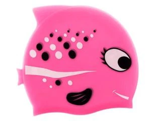 کڈ سائز سلیکون کارٹون فش سوئمنگ کیپ