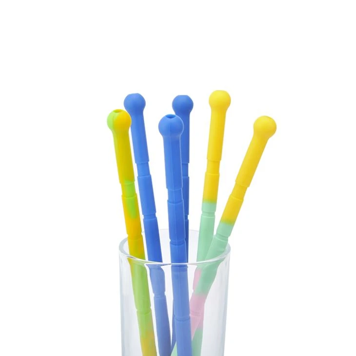 Cute Reusable Foldable Silicone Straw For Kid
