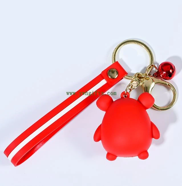 Soft Pvc Cartoon Doll 3D Keychain Pendant Silicone Key Ring